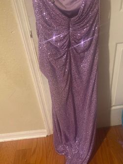 Amelia Couture Purple Size 16 Pageant Jersey Floor Length Side slit Dress on Queenly