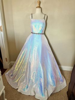 Blush Prom Multicolor Size 4 Pageant Blush Jersey Ball gown on Queenly