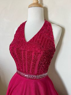 Shail K Pink Size 0 Halter Pageant Homecoming Cocktail Dress on Queenly