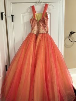 MoriLee Multicolor Size 00 Quinceanera Jewelled Jersey Floor Length Ball gown on Queenly