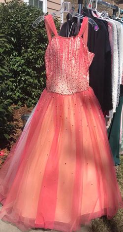 MoriLee Multicolor Size 00 Tulle Pageant Jersey Floor Length Ball gown on Queenly