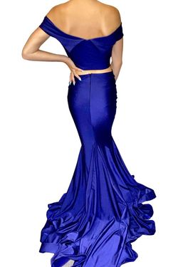 Style 558 Jessica Angel Blue Size 0 Two Piece Floor Length 558 Mermaid Dress on Queenly