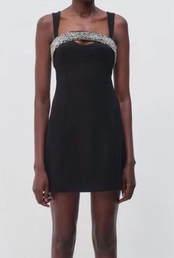 Style 1-1125566092-1498 JONATHAN SIMKHAI Black Size 4 Polyester Cocktail Dress on Queenly