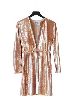 Style 1-1189870081-2901 EMERSON FRY Gold Size 8 Keyhole Sequined Cocktail Dress on Queenly