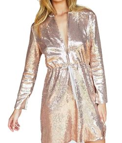 Style 1-1189870081-2901 EMERSON FRY Gold Size 8 Tall Height Keyhole Sequined Cocktail Dress on Queenly