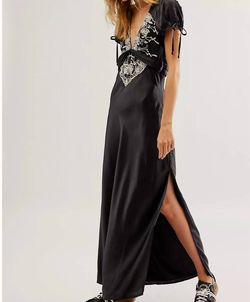 Style 1-1264860447-1901 Free People Black Size 6 Vintage Silk Tall Height Cocktail Dress on Queenly