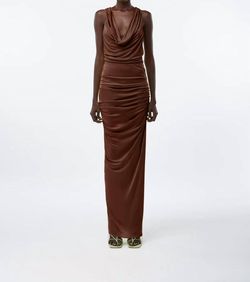 Style 1-1421138740-1231 GAUGE 81 Brown Size 36 Military Tall Height Straight Dress on Queenly