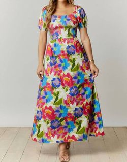 Style 1-156467092-3011 Peach Love Blue Size 8 Floor Length Print Tall Height Straight Dress on Queenly