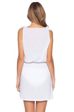 Style 1-158057845-2901 BECCA White Size 8 Free Shipping Casual V Neck Engagement Cocktail Dress on Queenly