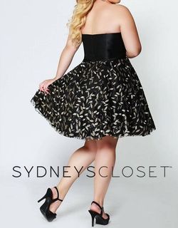 Style 1-1620715680-397 Sydney's Closet Black Size 14 Silk Sweetheart Free Shipping Cocktail Dress on Queenly