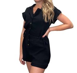 Style 1-1654593860-2696 umgee Black Size 12 Floor Length Mini Jumpsuit Dress on Queenly