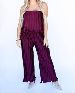 Style 1-1661876238-2791 SHE + SKY Purple Size 12 Burgundy Tall Height Jumpsuit Dress on Queenly
