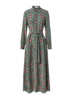 Style 1-1692496584-98 Barbara Lohmann Green Size 10 Free Shipping Tall Height Long Sleeve Straight Dress on Queenly