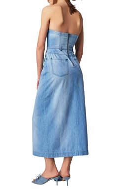 Style 1-1726795913-1498 Free People Blue Size 4 Strapless Sorority Pockets Cocktail Dress on Queenly