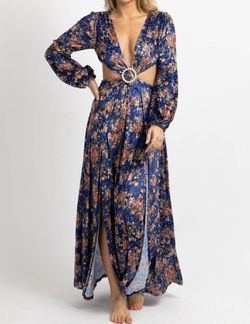 Style 1-1727831342-2696 LUXXEL Royal Blue Size 12 Print Side slit Dress on Queenly