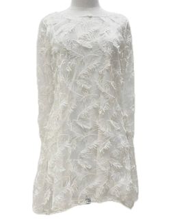 Style 1-1735711192-2696 Staples White Size 12 Bridal Shower Feather Long Sleeve Cocktail Dress on Queenly