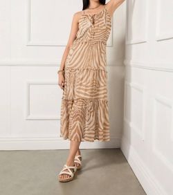 Style 1-1752877507-2696 Fifteen Twenty Brown Size 12 Spaghetti Strap Pattern Cocktail Dress on Queenly