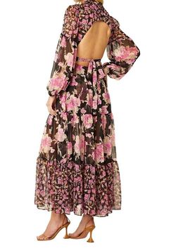 Style 1-1763609015-2696 Misa Los Angeles Black Size 12 Polyester Floral Mini Floor Length Plus Size Straight Dress on Queenly