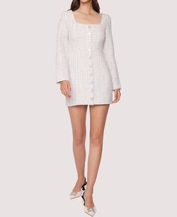 Style 1-1883076992-2901 LOST + WANDER White Size 8 Long Sleeve Bridal Shower Engagement Cocktail Dress on Queenly