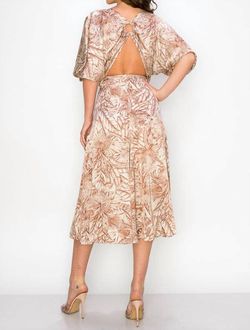 Style 1-1888131063-3471 RIVIR Brown Size 4 Tall Height Sleeves Cocktail Dress on Queenly