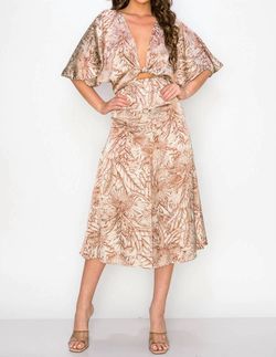Style 1-1888131063-3471 RIVIR Brown Size 4 Tall Height Sleeves Cocktail Dress on Queenly