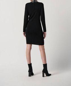 Style 1-1892036337-3236 Joseph Ribkoff Black Size 4 Sleeves High Neck Straight Long Sleeve Cocktail Dress on Queenly