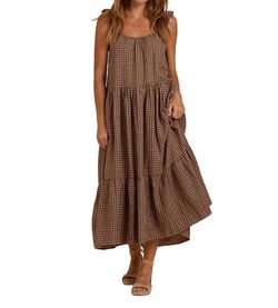 Style 1-1975201577-2901 Rylee + Cru Brown Size 8 Floor Length Tall Height Straight Dress on Queenly
