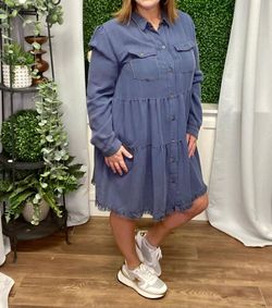 Style 1-2128691306-3236 umgee Blue Size 4 Long Sleeve Tall Height Cocktail Dress on Queenly