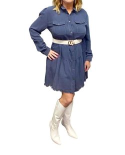 Style 1-2128691306-3236 umgee Blue Size 4 High Neck Long Sleeve Cocktail Dress on Queenly