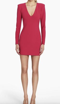 Style 1-213382526-2901 Amanda Uprichard Pink Size 8 Polyester Long Sleeve Cocktail Dress on Queenly