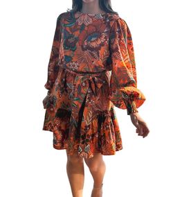 Style 1-2141182211-2696 FLYING TOMATO Orange Size 12 Plus Size Free Shipping Print Cocktail Dress on Queenly