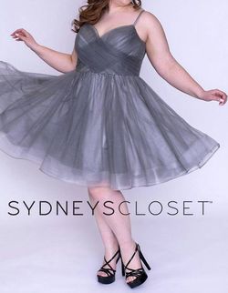 Style 1-2223885288-520 Sydney's Closet Gray Size 18 A-line Cocktail Dress on Queenly