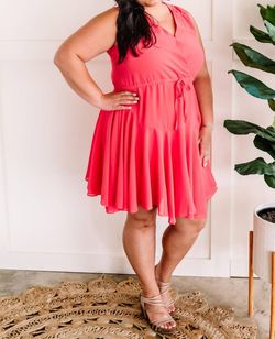 Style 1-2265055446-3011 143 STORY Pink Size 8 Casual Summer Coral Cocktail Dress on Queenly