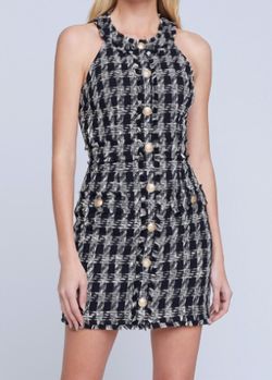 Style 1-2397900473-98 L'Agence Multicolor Size 10 Sorority Speakeasy Tweed Cocktail Dress on Queenly