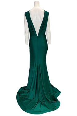 Style 1-2496798784-2696 JESSICA ANGEL Green Size 12 Floor Length Free Shipping Black Tie Side slit Dress on Queenly