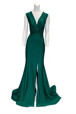 Style 1-2496798784-2696 JESSICA ANGEL Green Size 12 Floor Length Free Shipping Black Tie Side slit Dress on Queenly