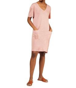Style 1-2609501351-2168 People Tree Pink Size 8 V Neck Pockets Mini Cocktail Dress on Queenly