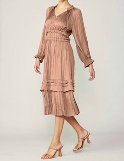 Style 1-2901008642-2696 current air Brown Size 12 Polyester Long Sleeve Cocktail Dress on Queenly