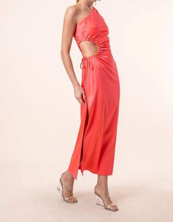 Style 1-3048107427-2696 line and dot Pink Size 12 Jewelled Coral Cut Out Side slit Dress on Queenly