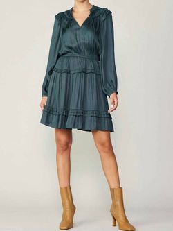 Style 1-3063834668-2901 current air Green Size 8 Long Sleeve Mini Cocktail Dress on Queenly
