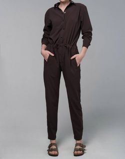 Style 1-309378916-3973 925 fit Brown Size 0 Pockets Floor Length Jumpsuit Dress on Queenly