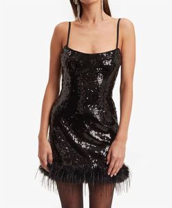 Style 1-3511998564-1901 BARDOT Black Size 6 Sequined Satin Cocktail Dress on Queenly