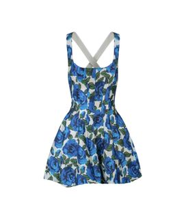 Style 1-3733500373-1231 Philosophy di Lorenzo Serafini Blue Size 36 Print Polyester Plus Size Cocktail Dress on Queenly