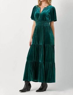 Style 1-3833524660-3472 mystree Green Size 4 Emerald Ruffles V Neck Straight Dress on Queenly