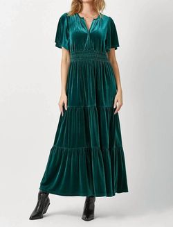 Style 1-3833524660-3472 mystree Green Size 4 Emerald Ruffles V Neck Straight Dress on Queenly