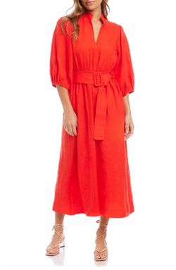 Style 1-3889154508-2696 Fifteen Twenty Red Size 12 Sleeves Belt Cocktail Dress on Queenly