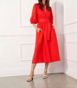 Style 1-3889154508-2901 Fifteen Twenty Red Size 8 Sleeves Tall Height Belt Cocktail Dress on Queenly