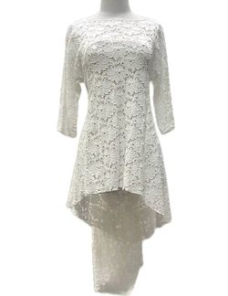 Style 1-39052163-2696 Staples White Size 12 Flare Sleeves Long Sleeve Engagement Cocktail Dress on Queenly