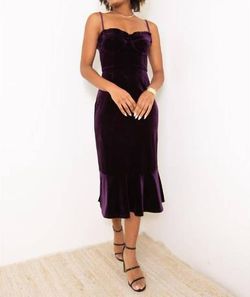 Style 1-402424831-2901 hutch Purple Size 8 Polyester Sweetheart Velvet Cocktail Dress on Queenly