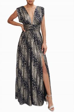 Style 1-4034902844-1498 Ramy Brook Black Size 4 Shiny Side slit Dress on Queenly